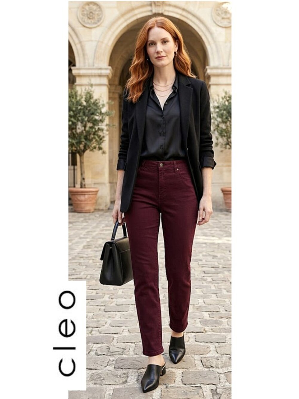 (3 for $30) CLEO - Every Body style burgundy cotton blend jeans
